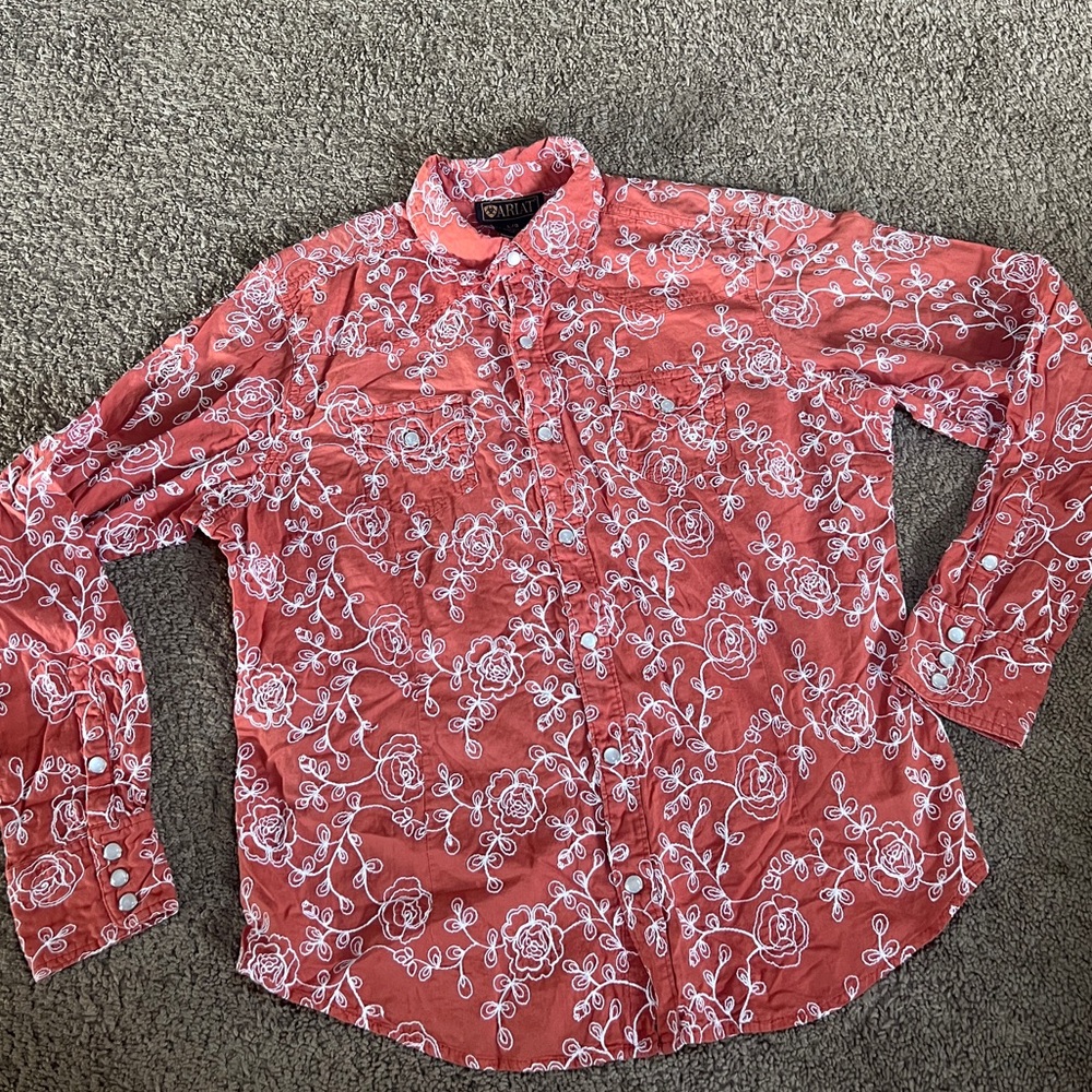 Ariat Pink embroidered Button Up